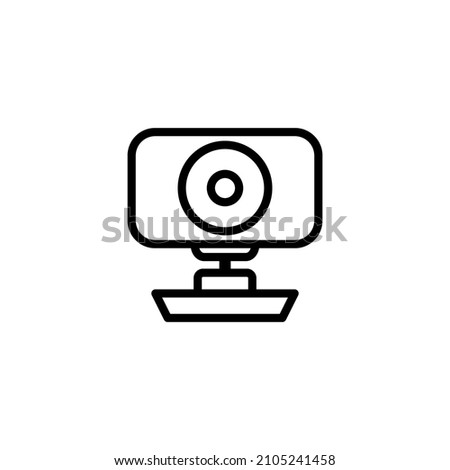 Simple webcam line icon. Webcam icon, web camera icon. Isolated illustration vector on a white background. Vector icon sign for mobile app, web site and other uses.