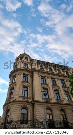 Old building architecture in Bucharest, Romania