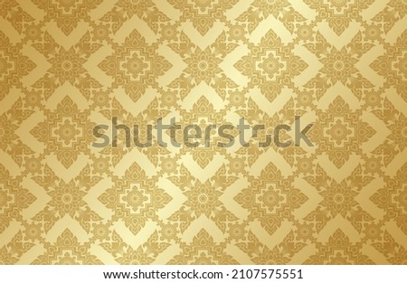 Thai art luxury banner, background pattern decoration for printing, flyers, poster, web, banner, brochure and card concept vector illustration