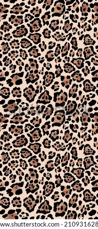 Leopard vintage illustration abstract seamless pattern. Fabric motif texture repeated. Animal skin cougar panther elements. 