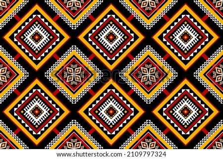 Geometric ethnic oriental seamless pattern traditional. Flower decoration. Design for background, carpet,wallpaper,clothing,wrapping,batik,fabric,Vector,illustration,embroidery.
