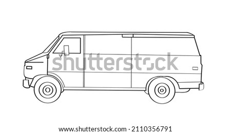 car drawn with black lines on a white background