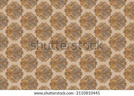 Abstract symmetrical background composed of natural stone elements in light brown shades