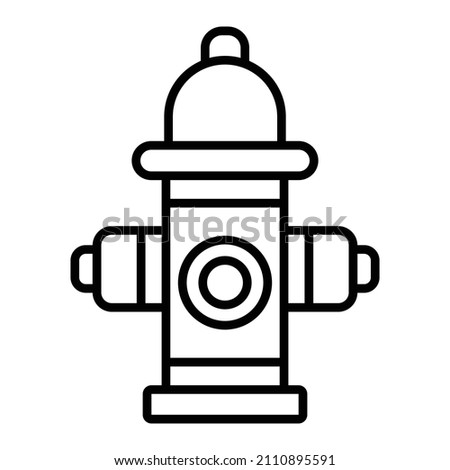 Fire hydrant Vector Outline Icon Isolated On White Background
