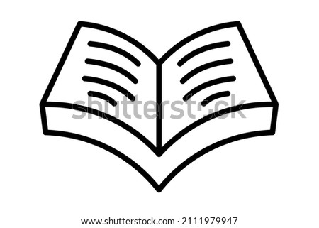 open book icon. lined and simple
