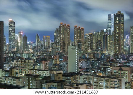 Aerial View of Hong Kong City 
