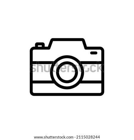 Photo Camera Vector Line Icon Design