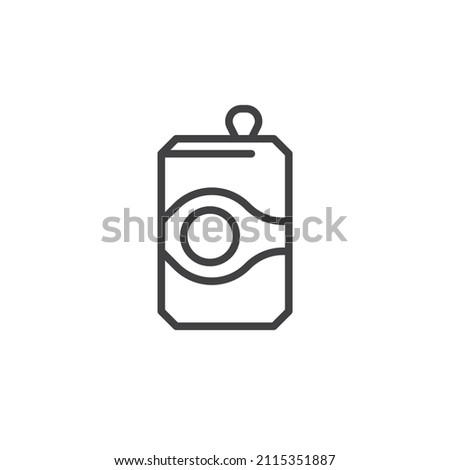Soda can line icon. linear style sign for mobile concept and web design. Aluminum bottle outline vector icon. Symbol, logo illustration. Vector graphics