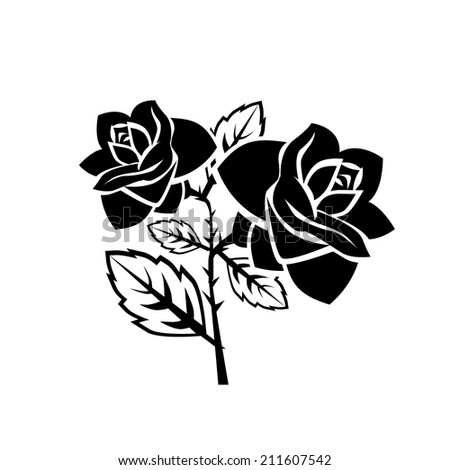 stylized rose. Greeting Card. Vector 