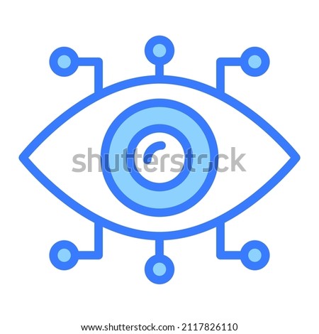 cyber eye Icon. User interface Vector Illustration, As a Simple Vector Sign and Trendy Symbol in Line Art Style, for Design and Websites, or Mobile Apps,