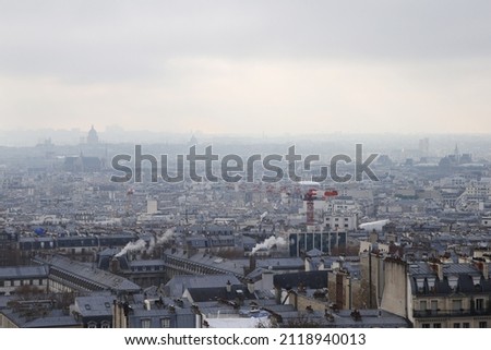 Panorama of Paris from Montpmartre hill	