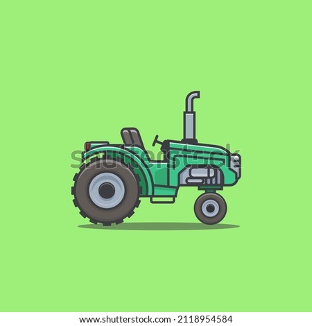 Farm tractor vehicle colorful illustration