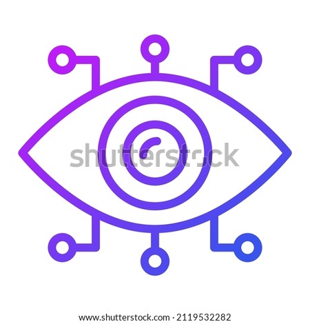 cyber eye Icon. User interface Vector Illustration, As a Simple Vector Sign and Trendy Symbol in Line Art Style, for Design and Websites, or Mobile Apps,