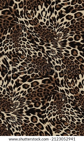 Abstract leopard skin pattern, animal leather seamless design