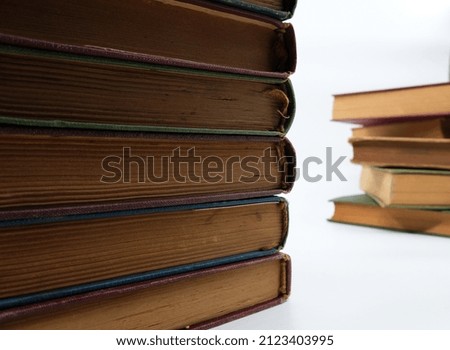 old books on a white background