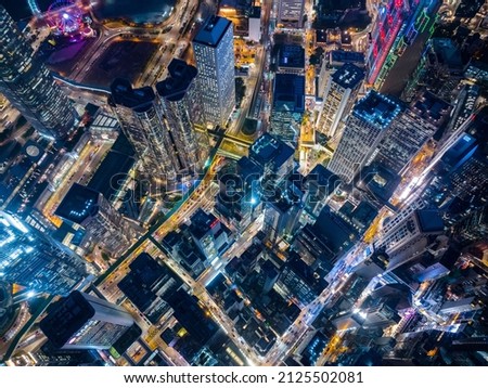 Aerial view of Hong Kong business district