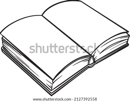 vector hand drawn book in doodle style. Open books isoleted on white.