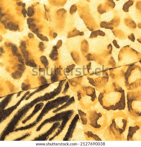 White Tiger Ethnic Art Painting. Abstract Tribal Artwork. Batik Pattern. Watercolor Wash Light Leopard, Ethnic Painting Art. Tribal Texture Artwork. Yellow Stripe