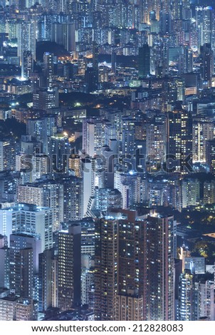 Aerial view of Hong Kong City 