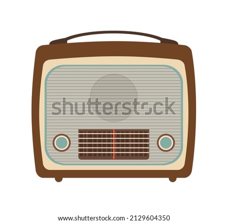 Vintage technology media sound retro illustration for electro old radio design