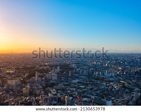 cityscape in Tokyo in the evening