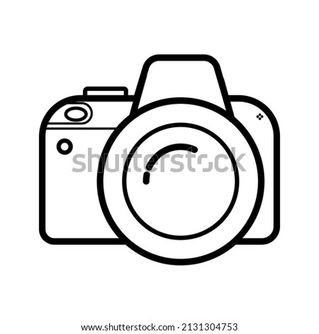 DSLR camera outline isolated icon symbol. 