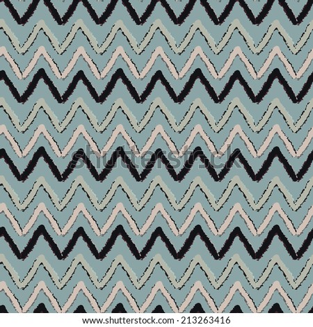 Abstract art grunge distressed seamless pattern with triangles. Paint stains. Stripes. Striped print repeating background texture. Ikat. Decorative waves, water - raster version