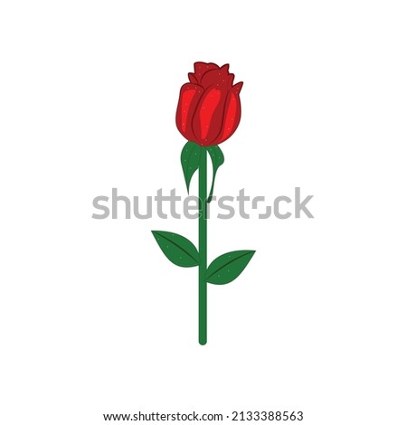 Red Rose flower Realistic vector art