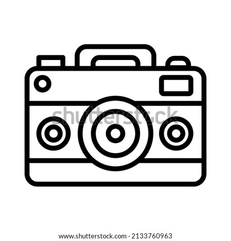 Vintage camera icon.  Simple and elegant with line art icon style