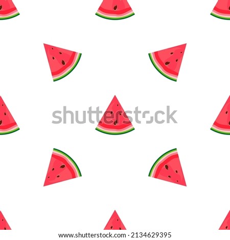 Summer Flat Seamless pattern Background with watermelon. Illustration