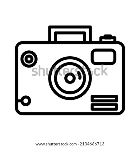 Elegant and simple analog camera icon.  Retro and vintage style camera