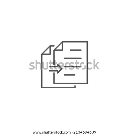 Document copy, duplicate. Vector icon outline template