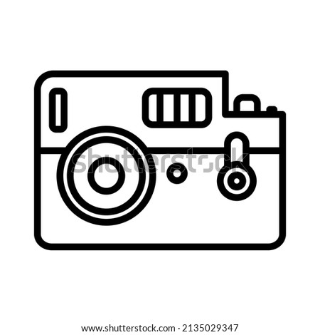 Elegant and simple analog camera icon.  Retro and vintage style camera