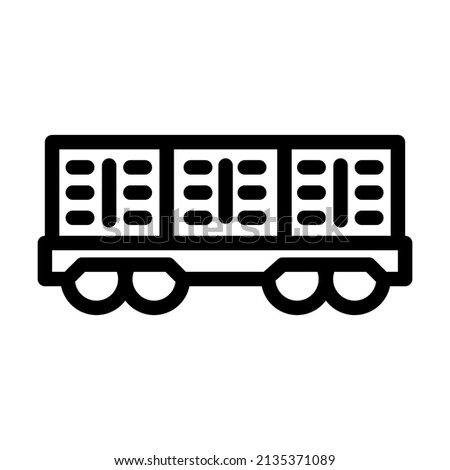 freight wagon line icon vector. freight wagon sign. isolated contour symbol black illustration