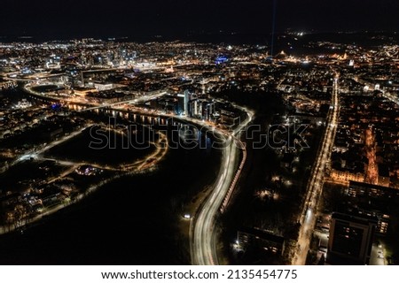 Night city with night lights