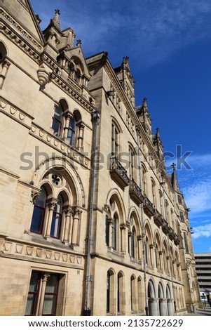 Bradford city, UK. City Hall at Centenary Square.