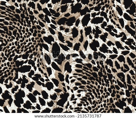 Animal seamless design, leopard skin pattern, wildlife leather texture