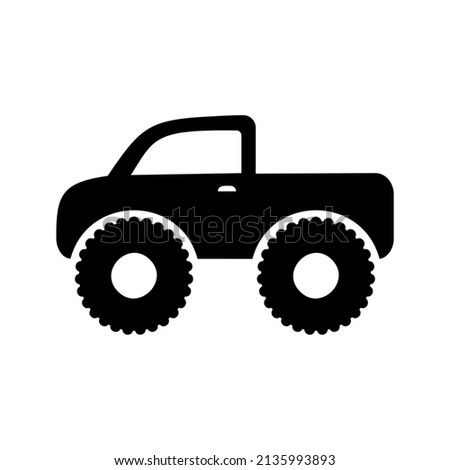 Monster Truck Glyph Icon Black Design
