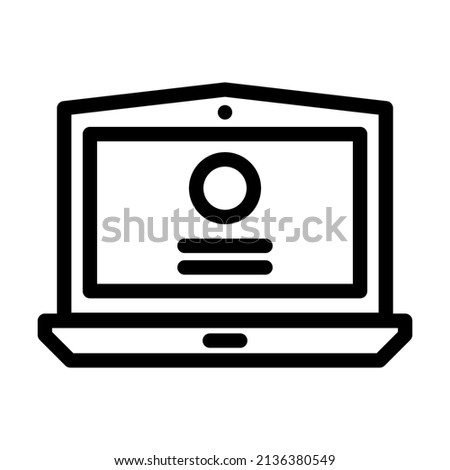 laptop digital computer line icon vector. laptop digital computer sign. isolated contour symbol black illustration
