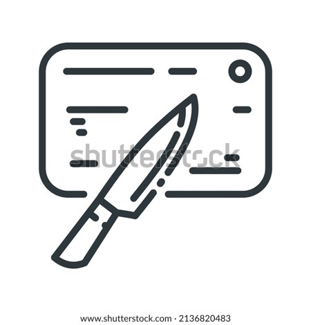 Knife vector line icon isolated on white transparent background. Symbol of kitchen appliance.