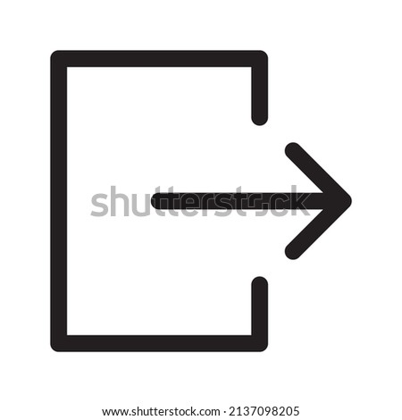 Exit line icon. Linear style logout symbol. Arrow and door sign. Editable stroke. Vector graphics
