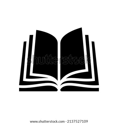 open book glyph icon vector. open book sign. isolated contour symbol black illustration