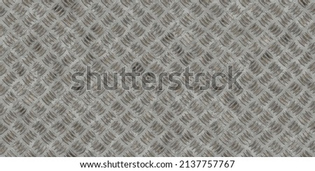 Seamless steel floor plate with diamond pattern 3D rendering. A tileable high resolution metal texture, perfect for backdrops and backgrounds.