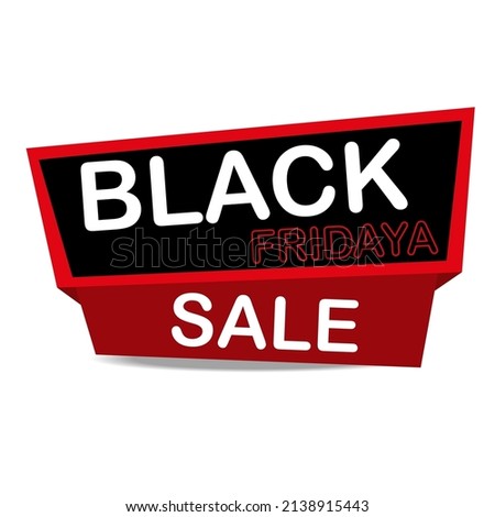 Black friday vector label in rectangular text box for advertising