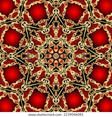  illustration red background frame with gold(en) pattern and net