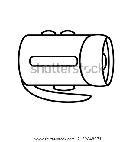 Flashlight with three buttons Outline vector illustration 