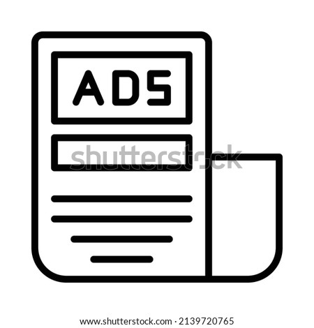 News Report Icon. Line Art Style Design Isolated On White Background