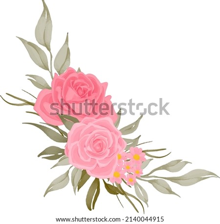 rose flower watercolor bouquet decoration
