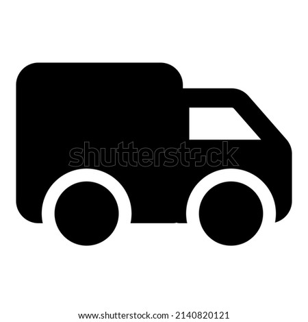 delivery truck icon with black color