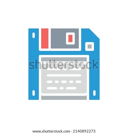 Vector save, diskette white line icon. Symbol and sign illustration design.